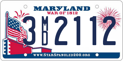 MD license plate 3MD2112