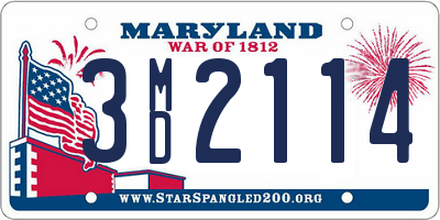 MD license plate 3MD2114