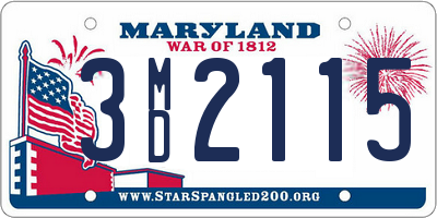 MD license plate 3MD2115