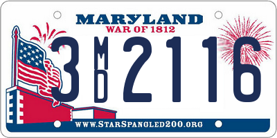 MD license plate 3MD2116