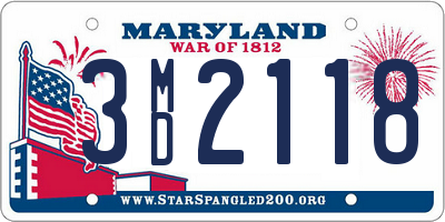 MD license plate 3MD2118