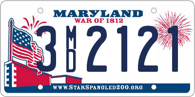 MD license plate 3MD2121