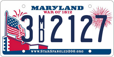 MD license plate 3MD2127