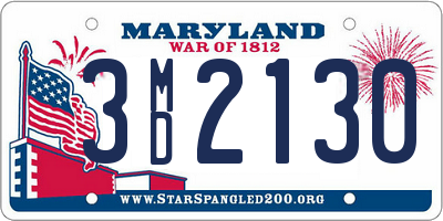 MD license plate 3MD2130