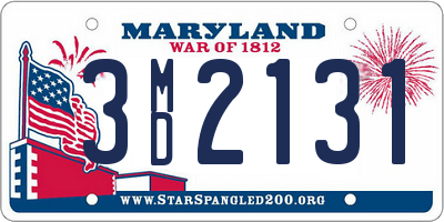 MD license plate 3MD2131