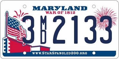 MD license plate 3MD2133