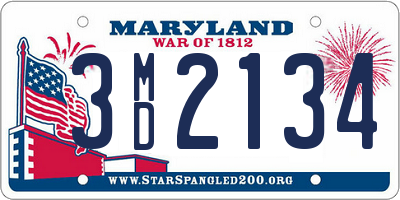 MD license plate 3MD2134