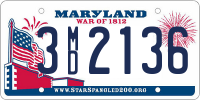 MD license plate 3MD2136