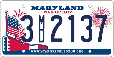 MD license plate 3MD2137