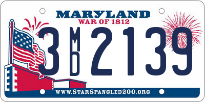 MD license plate 3MD2139