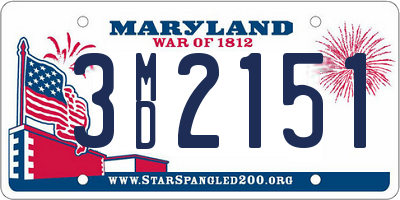 MD license plate 3MD2151