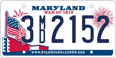 MD license plate 3MD2152