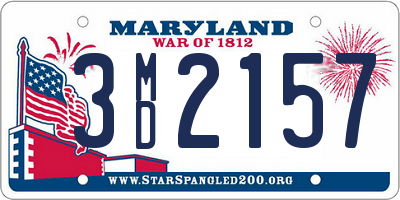 MD license plate 3MD2157