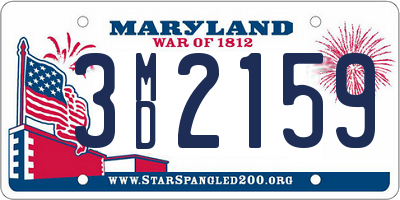 MD license plate 3MD2159