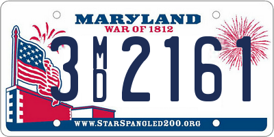 MD license plate 3MD2161