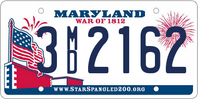MD license plate 3MD2162