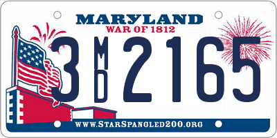 MD license plate 3MD2165