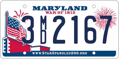 MD license plate 3MD2167