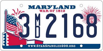 MD license plate 3MD2168