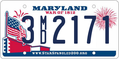 MD license plate 3MD2171