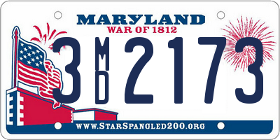 MD license plate 3MD2173