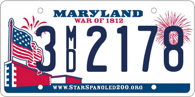 MD license plate 3MD2178