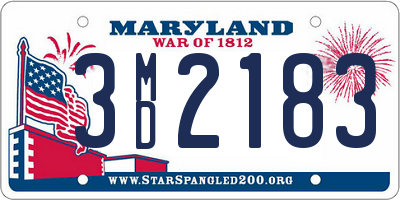 MD license plate 3MD2183