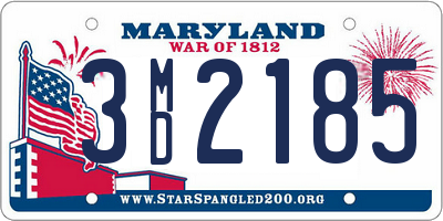 MD license plate 3MD2185
