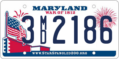 MD license plate 3MD2186