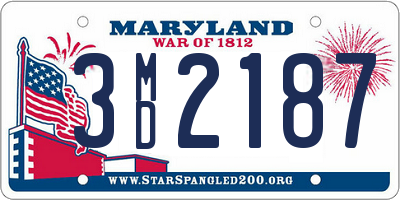 MD license plate 3MD2187