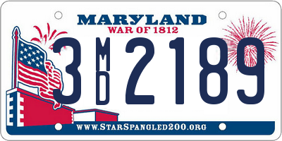 MD license plate 3MD2189