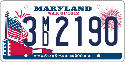 MD license plate 3MD2190