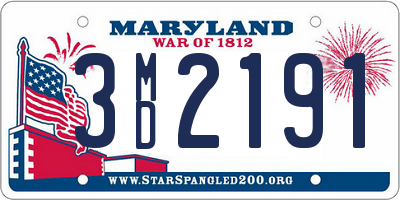 MD license plate 3MD2191