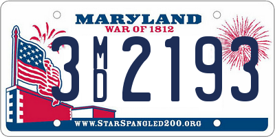 MD license plate 3MD2193