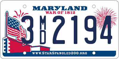 MD license plate 3MD2194