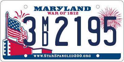 MD license plate 3MD2195