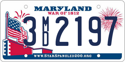 MD license plate 3MD2197