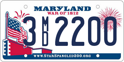 MD license plate 3MD2200