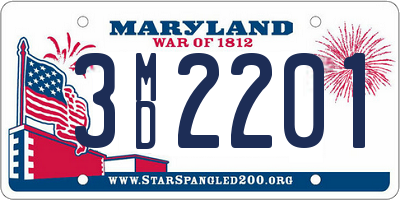 MD license plate 3MD2201