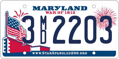 MD license plate 3MD2203