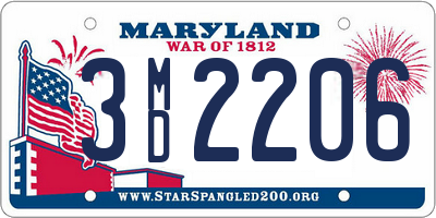 MD license plate 3MD2206