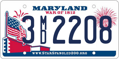 MD license plate 3MD2208