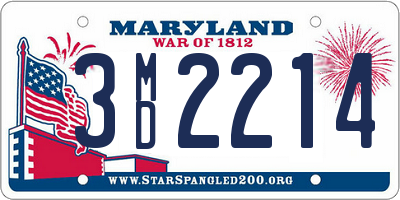 MD license plate 3MD2214