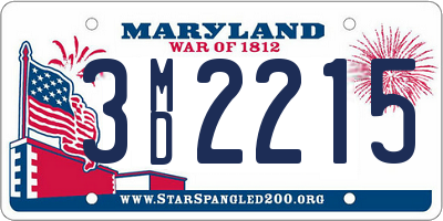 MD license plate 3MD2215