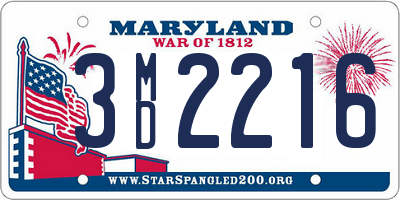 MD license plate 3MD2216