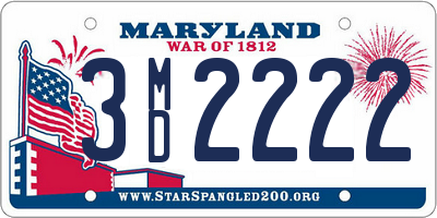 MD license plate 3MD2222