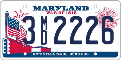 MD license plate 3MD2226