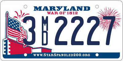 MD license plate 3MD2227