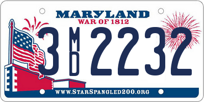 MD license plate 3MD2232
