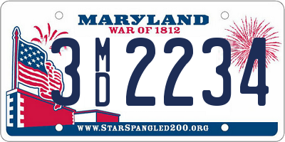 MD license plate 3MD2234